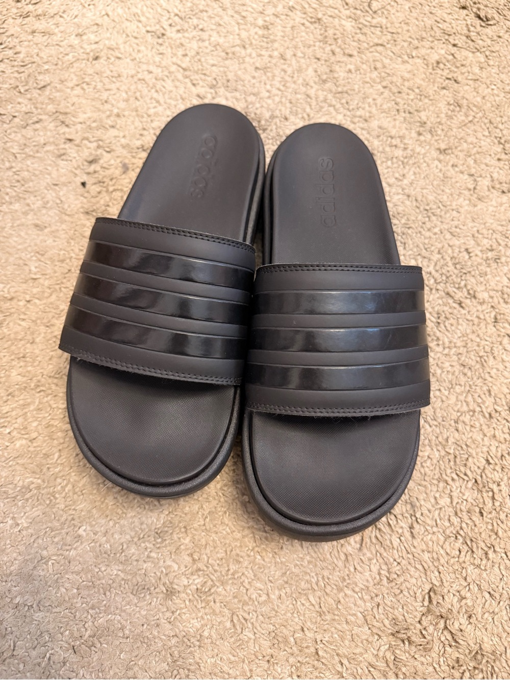 adidas Black Adilette Platform Sandals Slides